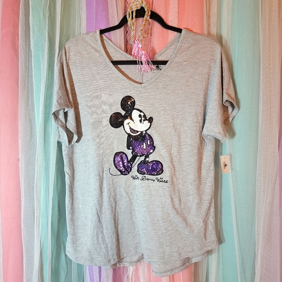 Disney Tops - NWT Sequin Walt Disney World Mickey Mouse Tee